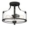 Designers Fountain Jedrek 2-Light Black Semi-Flush Mount 93311-BK - alternate 1